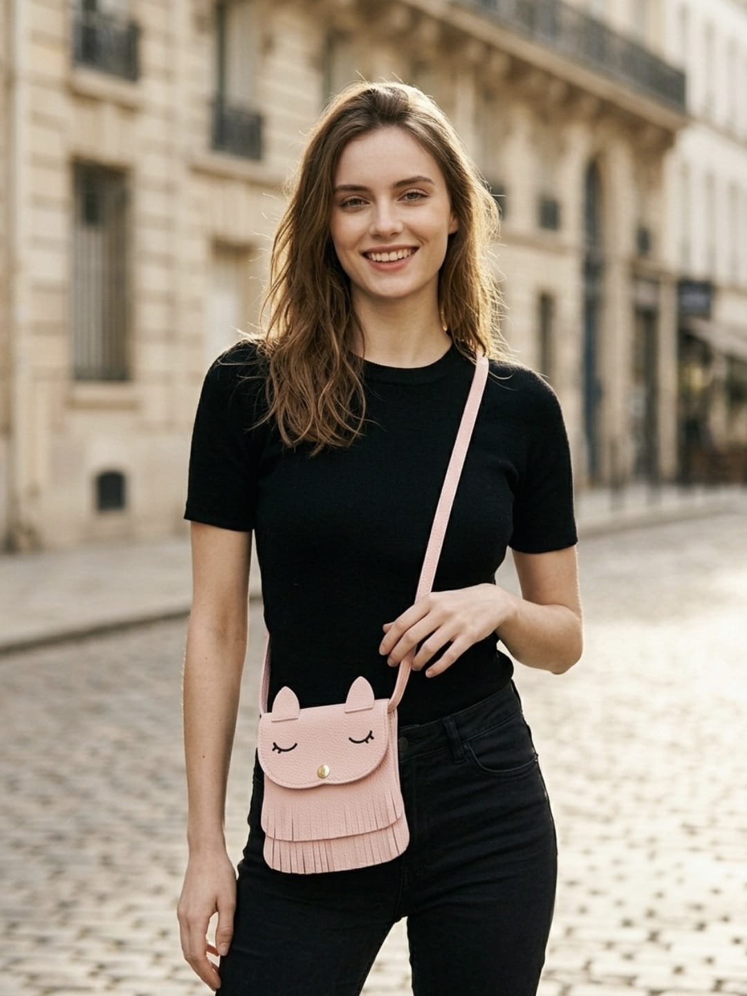 Mini sac bandoulière en cuir PU pour filles