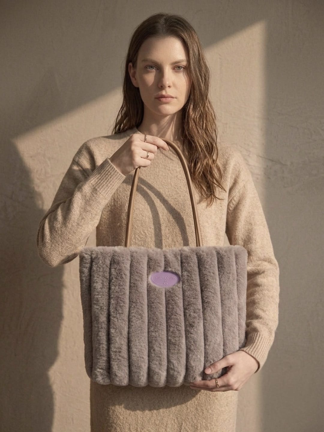 Sac fourre-tout en peluche pour femme