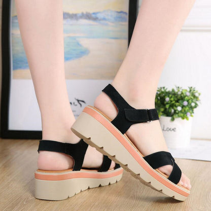Wedge flat student sandals