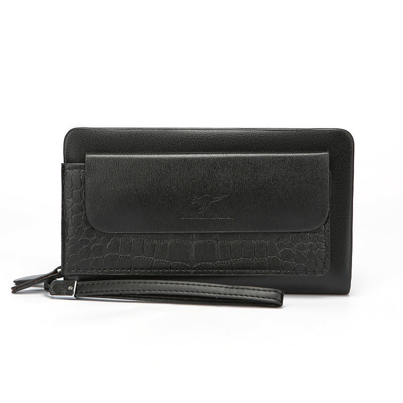 Men's Large Capacity Multi-compartment Business Soft Leather Handbag