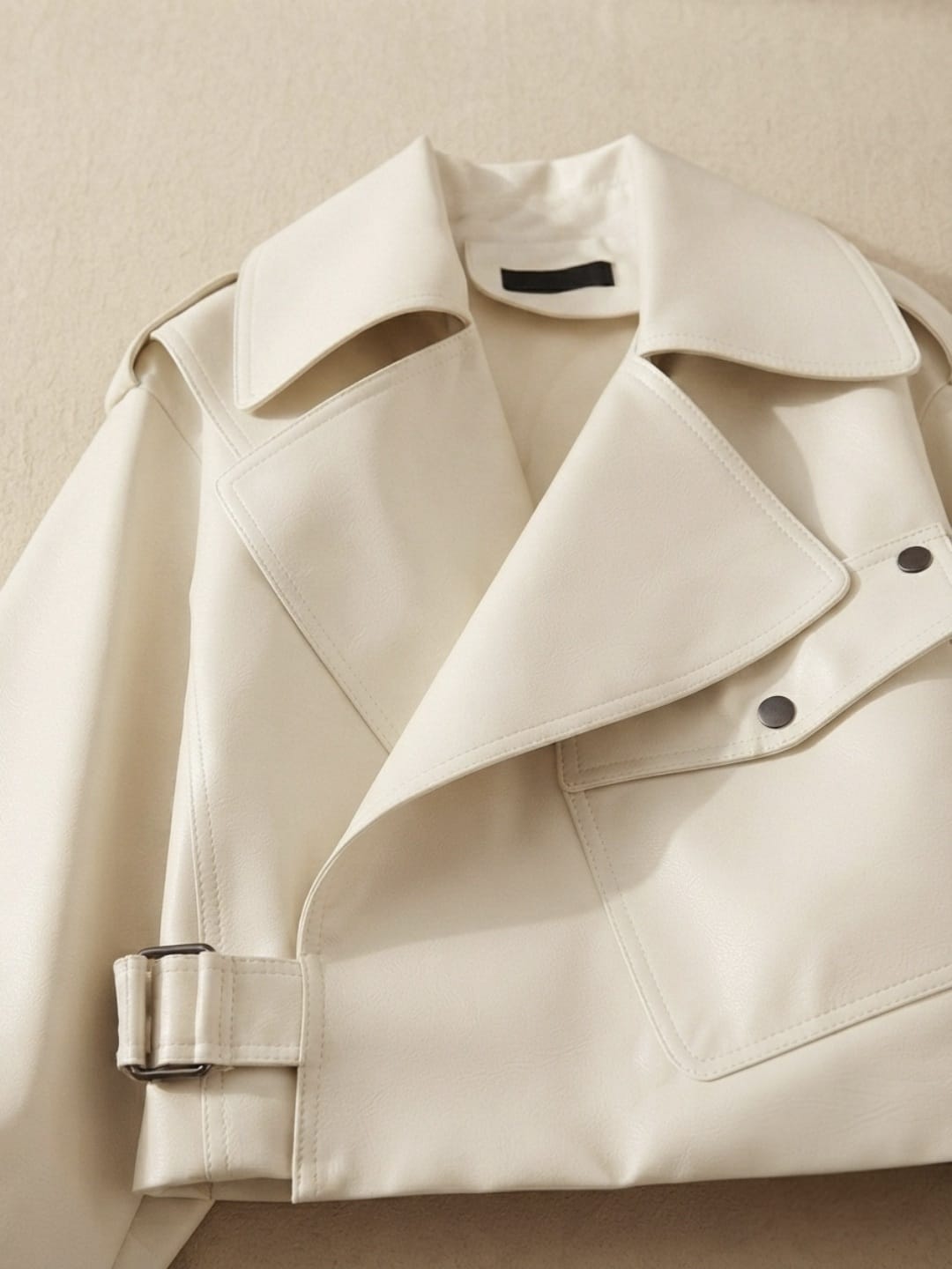 Veste Courte Ample en Cuir pour Femme