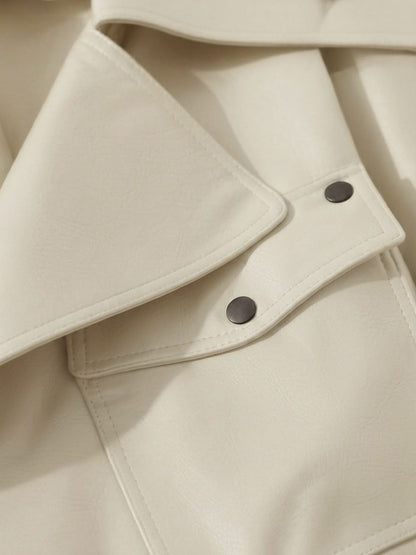 Veste Courte Ample en Cuir pour Femme