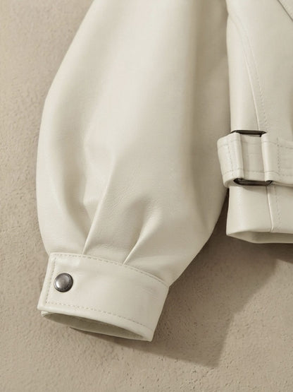 Veste Courte Ample en Cuir pour Femme
