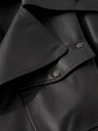 Veste Courte Ample en Cuir pour Femme