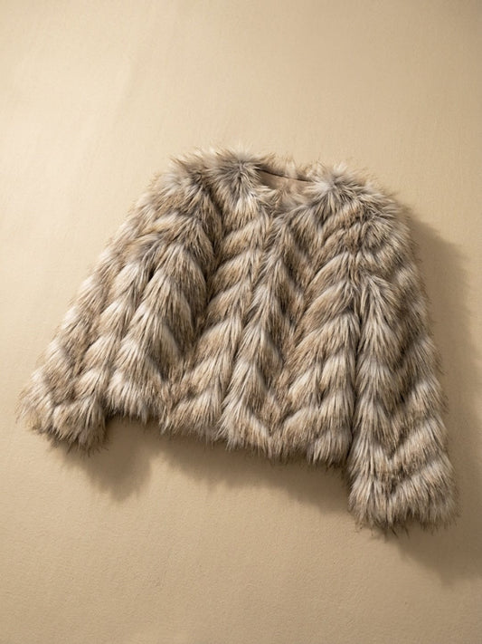 Gilet veste d'hiver en fausse fourrure peluche pour femme