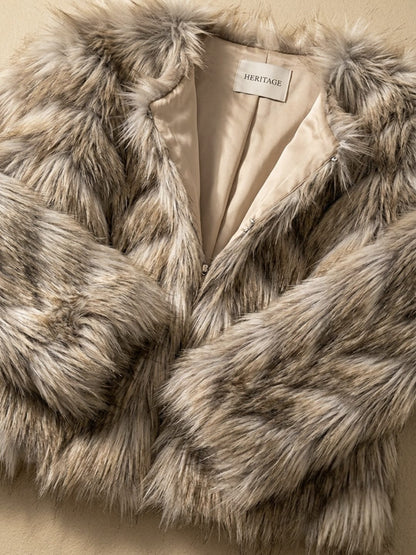 Gilet veste d'hiver en fausse fourrure peluche pour femme
