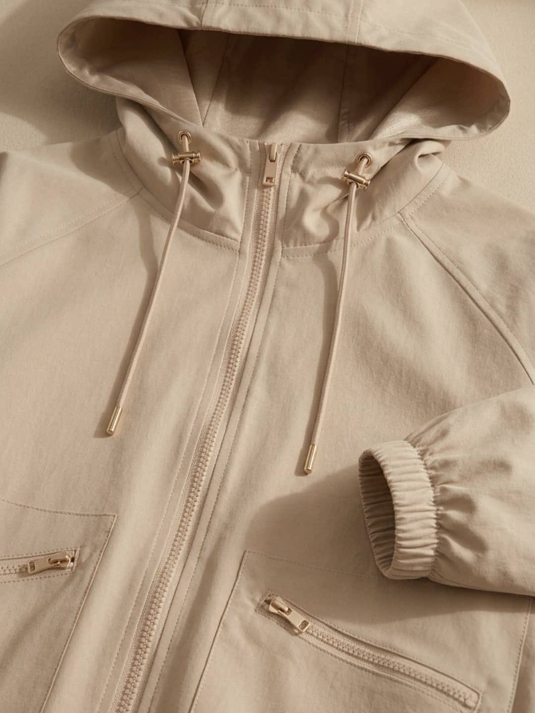 Trench décontracté pour femme - Manteau à capuche coupe ample