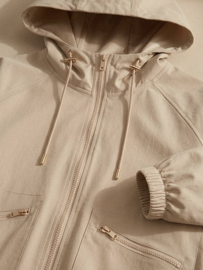 Trench décontracté pour femme - Manteau à capuche coupe ample