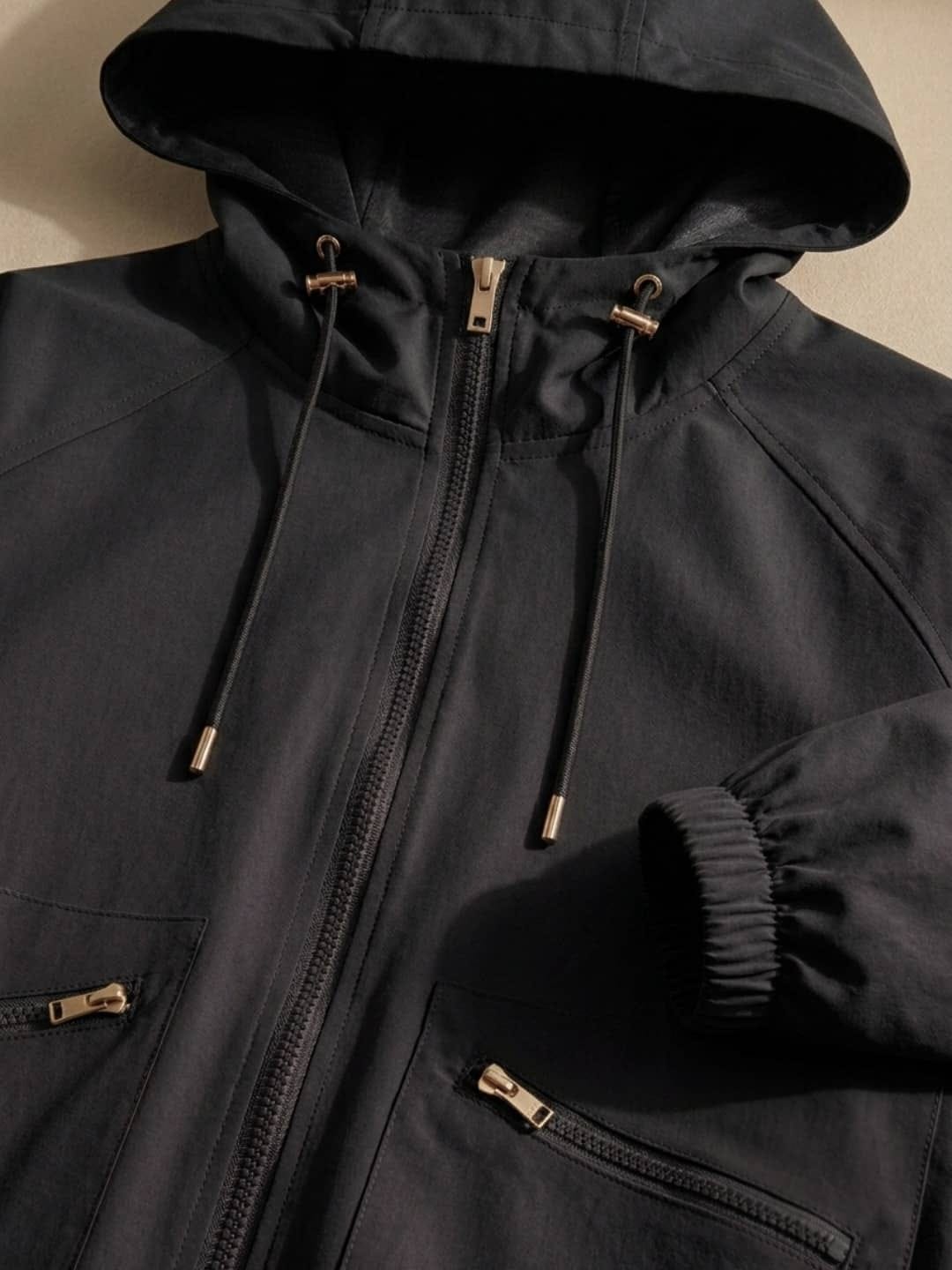 Trench décontracté pour femme - Manteau à capuche coupe ample