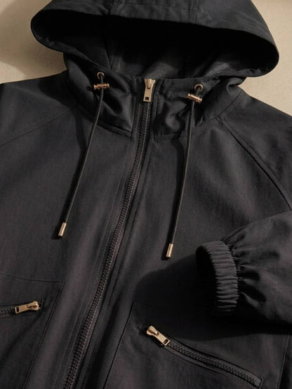 Trench décontracté pour femme - Manteau à capuche coupe ample