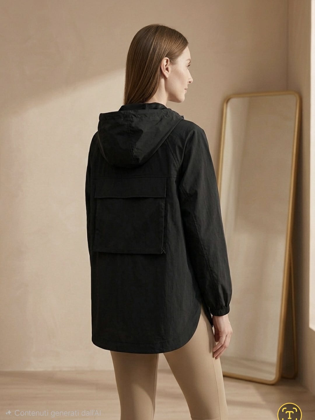 Trench décontracté pour femme - Manteau à capuche coupe ample