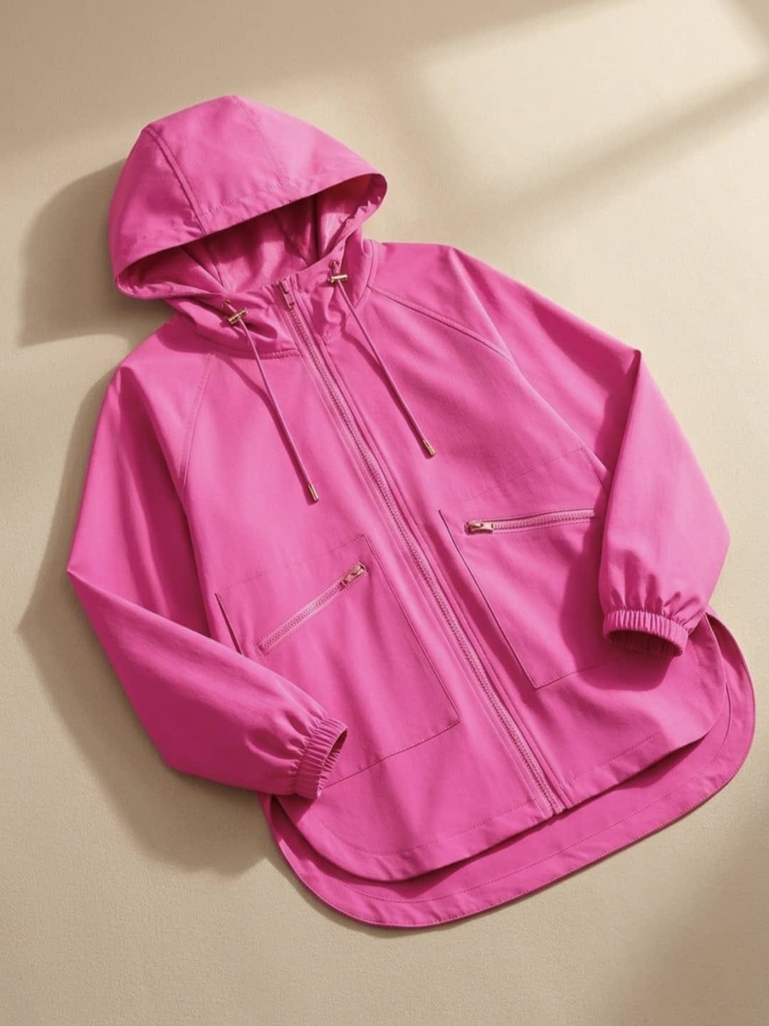 Trench décontracté pour femme - Manteau à capuche coupe ample