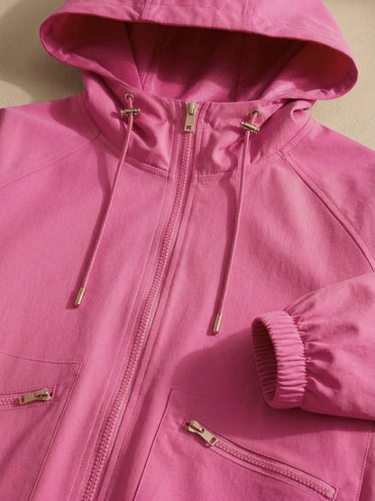 Trench décontracté pour femme - Manteau à capuche coupe ample
