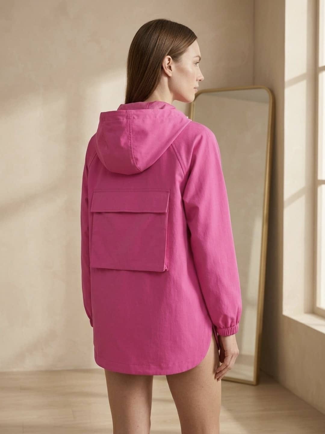 Trench décontracté pour femme - Manteau à capuche coupe ample