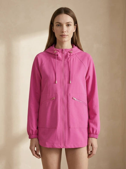 Trench décontracté pour femme - Manteau à capuche coupe ample