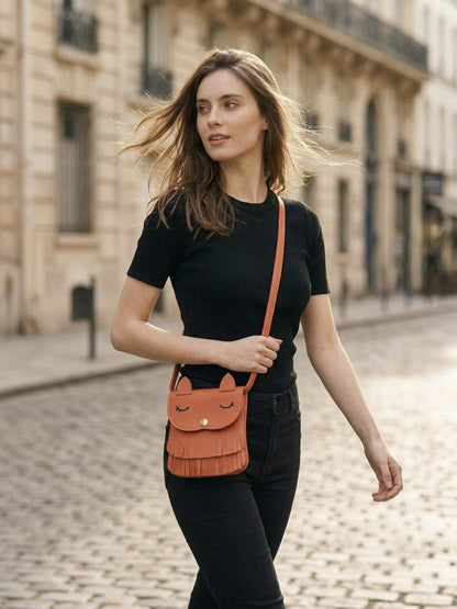 Mini sac bandoulière en cuir PU pour filles