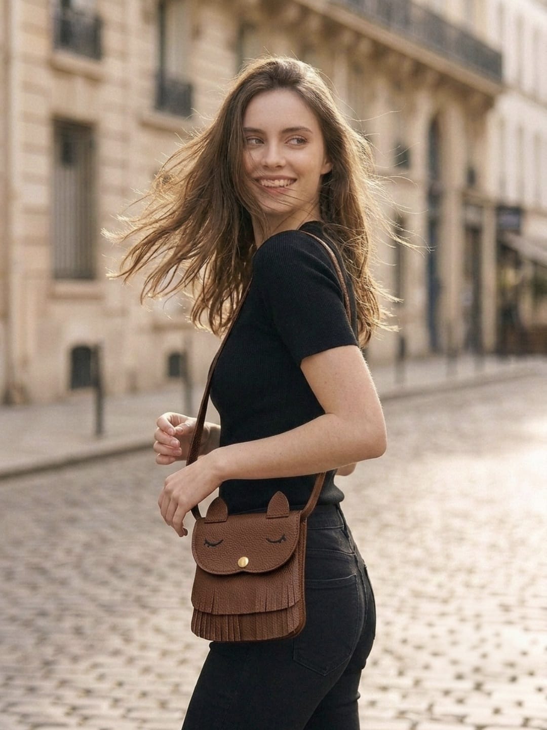 Mini sac bandoulière en cuir PU pour filles