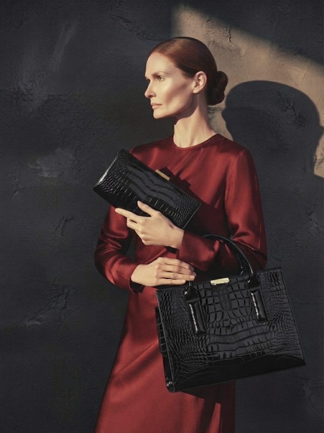 Sac à bandoulière en cuir PU motif crocodile pour femme