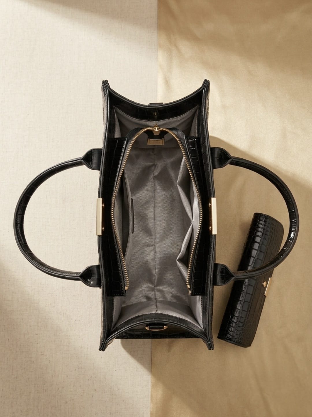 Sac à bandoulière en cuir PU motif crocodile pour femme