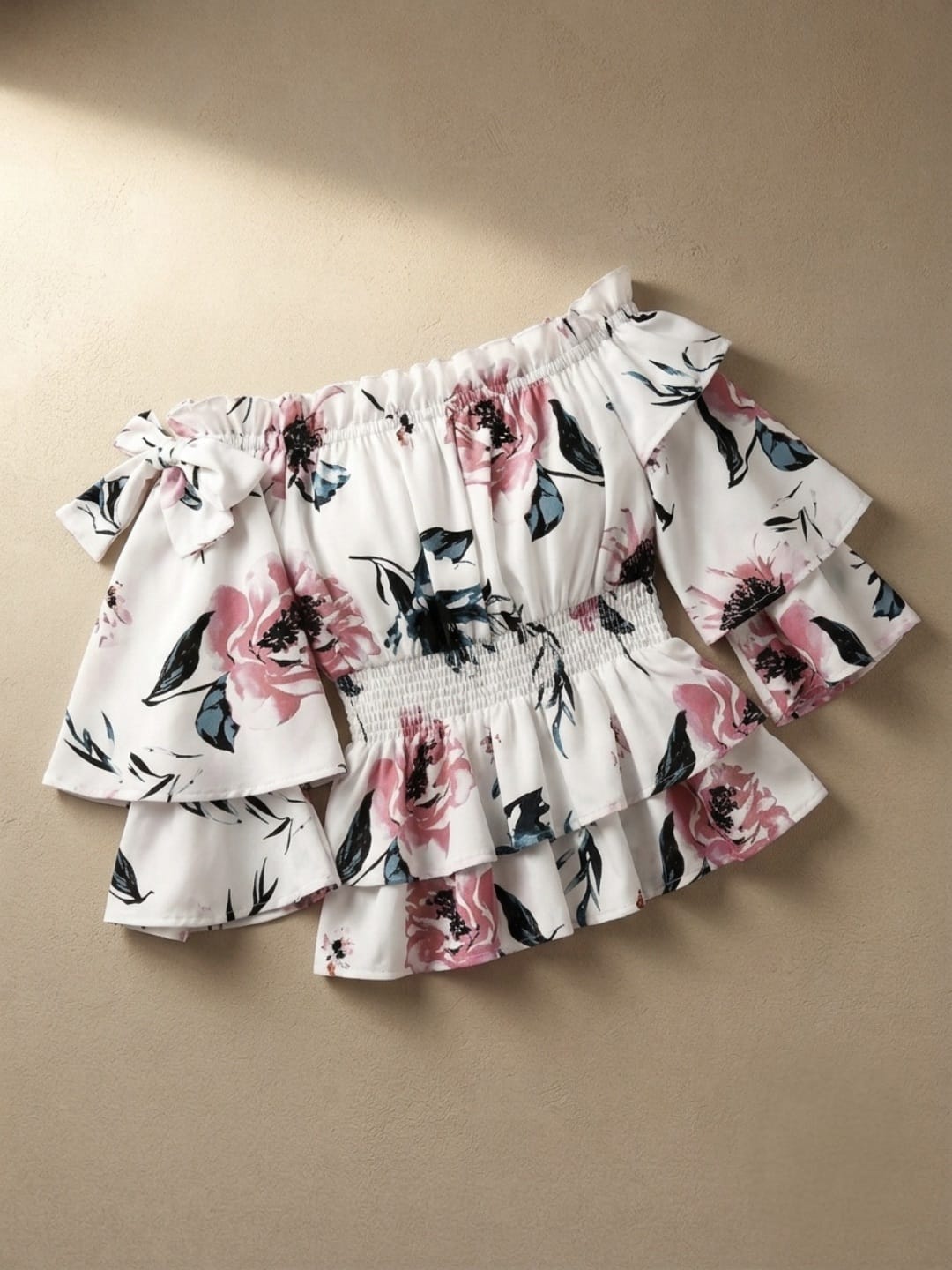 Women's Off-the-Shoulder Floral Print Blouse