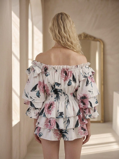Women's Off-the-Shoulder Floral Print Blouse