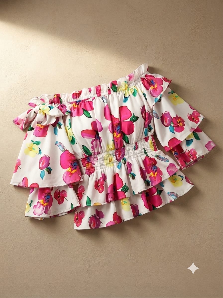 Women's Off-the-Shoulder Floral Print Blouse