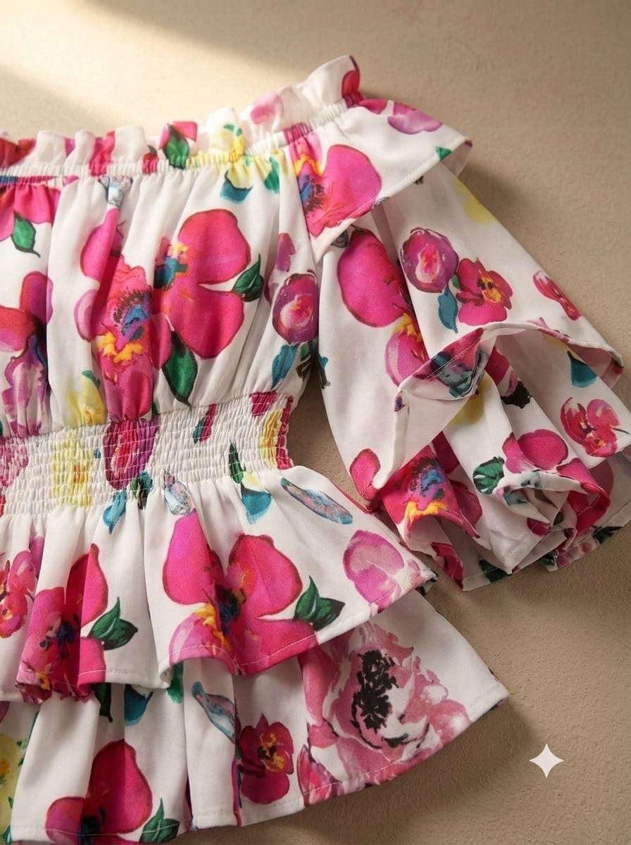 Women's Off-the-Shoulder Floral Print Blouse