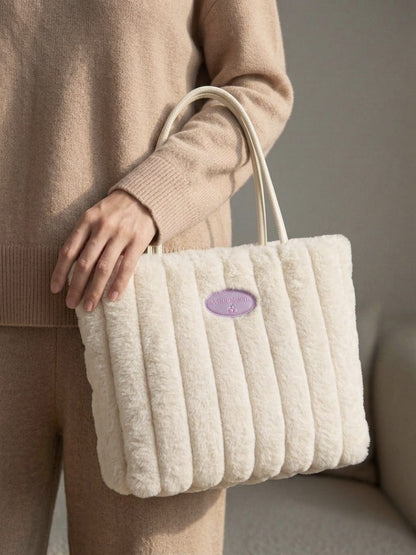 Sac fourre-tout en peluche pour femme