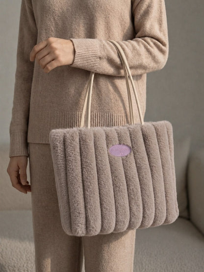 Sac fourre-tout en peluche pour femme