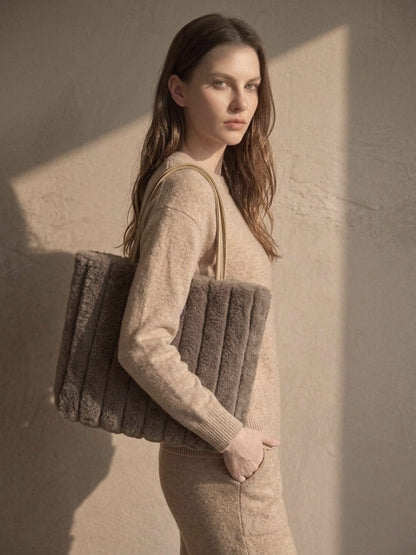 Sac fourre-tout en peluche pour femme