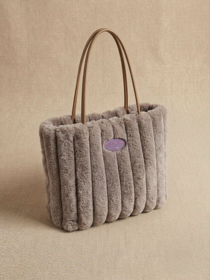 Sac fourre-tout en peluche pour femme
