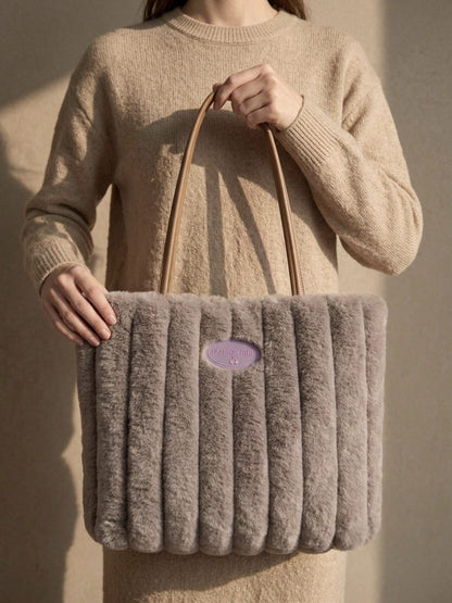 Sac fourre-tout en peluche pour femme