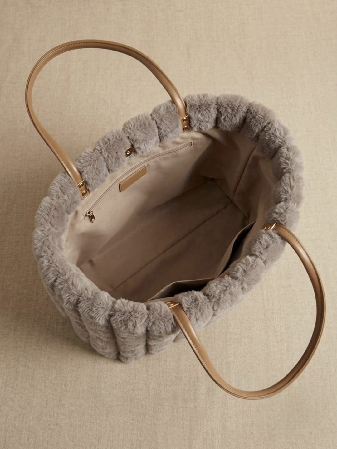 Sac fourre-tout en peluche pour femme