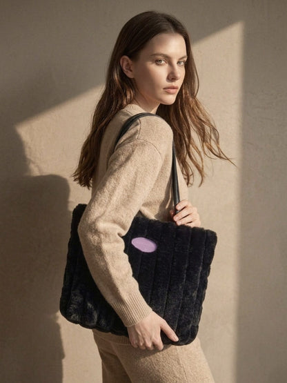 Sac fourre-tout en peluche pour femme