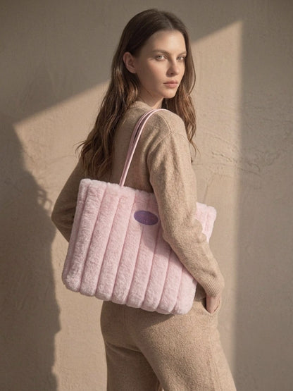 Sac fourre-tout en peluche pour femme