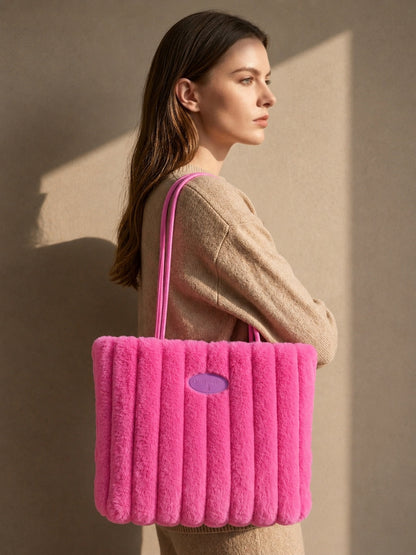 Sac fourre-tout en peluche pour femme