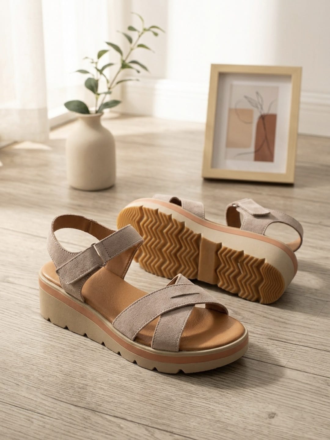 Wedge flat sandals