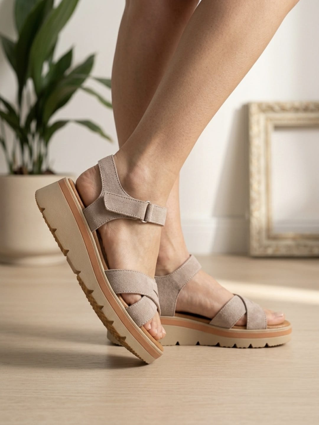 Wedge flat sandals