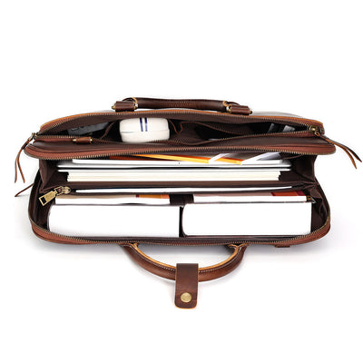Shoulder Bag Men's Messenger Bag First Layer Cowhide Business Briefcase