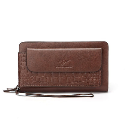 Men's Large Capacity Multi-compartment Business Soft Leather Handbag