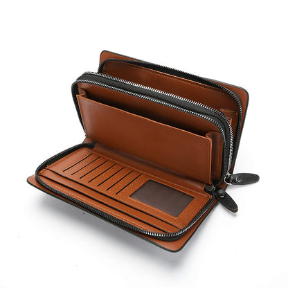 Men's Large Capacity Multi-compartment Business Soft Leather Handbag